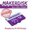 MakerDisk Class 10 A2 microSD 256GB-Preloaded Raspberry Pi OS