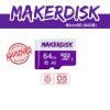 MakerDisk Class 10 A1 microSD 32GB-Preloaded Raspberry Pi OS