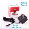 Official RPi 15W (5V/3A) PSU USB C US Plug