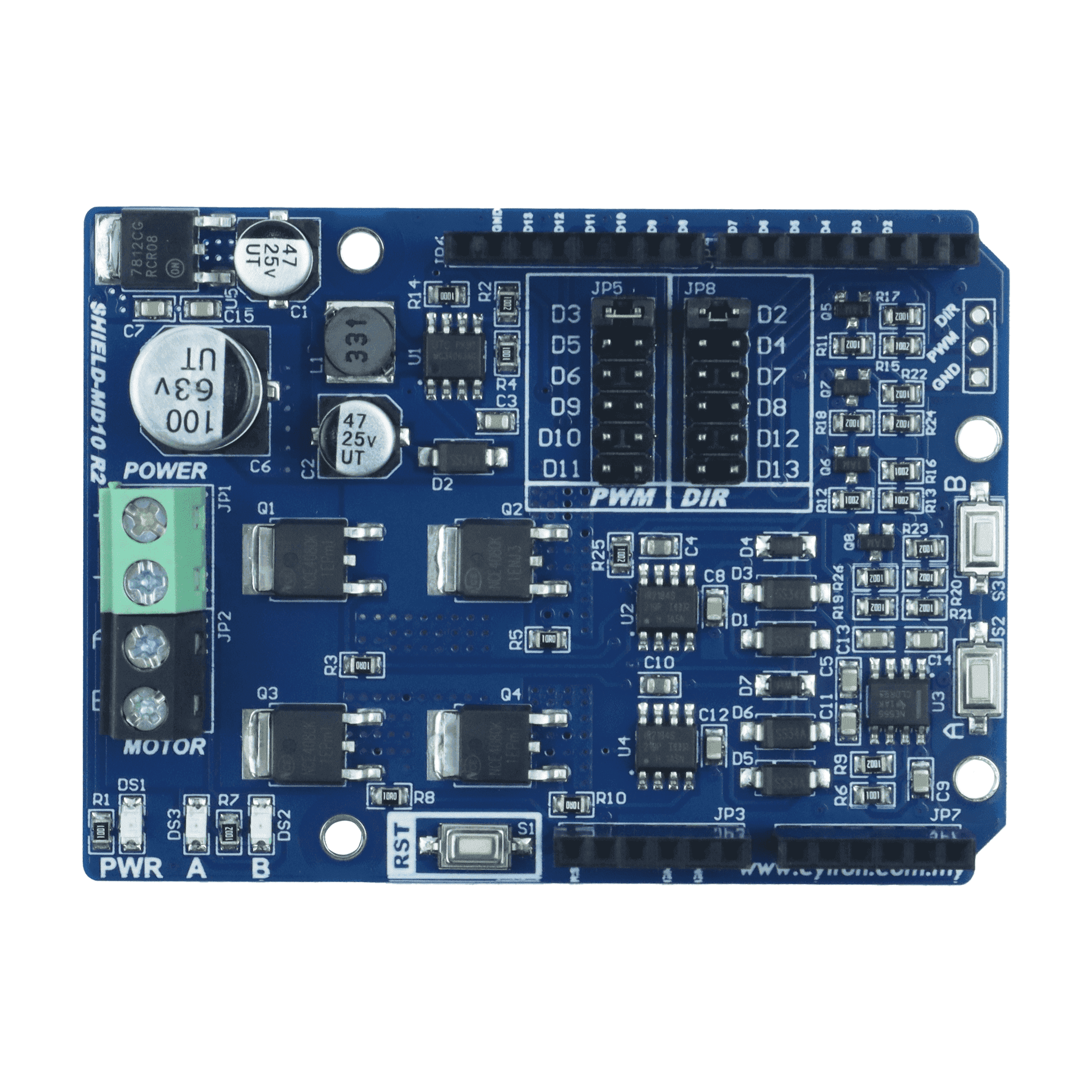 10Amp 7V-30V DC Motor Driver Shield for Arduino