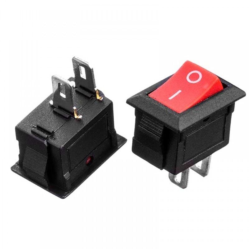 Rocker Switch Small Pins Red