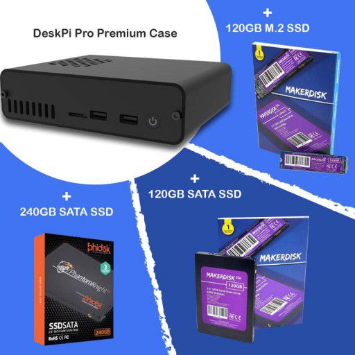 DeskPi Pro Premium Case for Raspberry Pi 4 with SSD