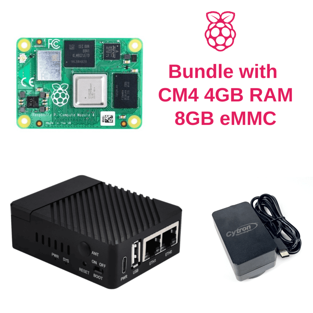 Dual Gigabit Ethernet Mini-Computer Kit Powered by Raspberry Pi CM 4