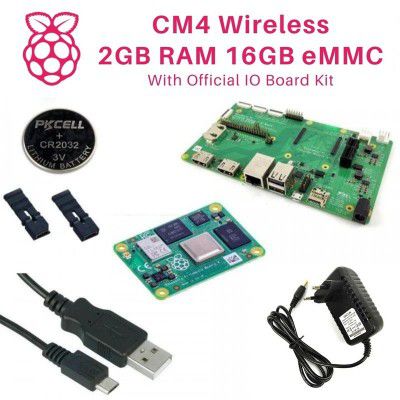 RPi CM4 Wireless 2G RAM 16G eMMC with Official IO Board Kit