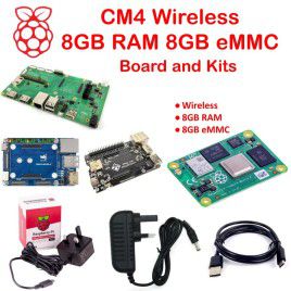 Raspberry Pi CM4 Wireless 8GB RAM 8GB eMMC and Kits