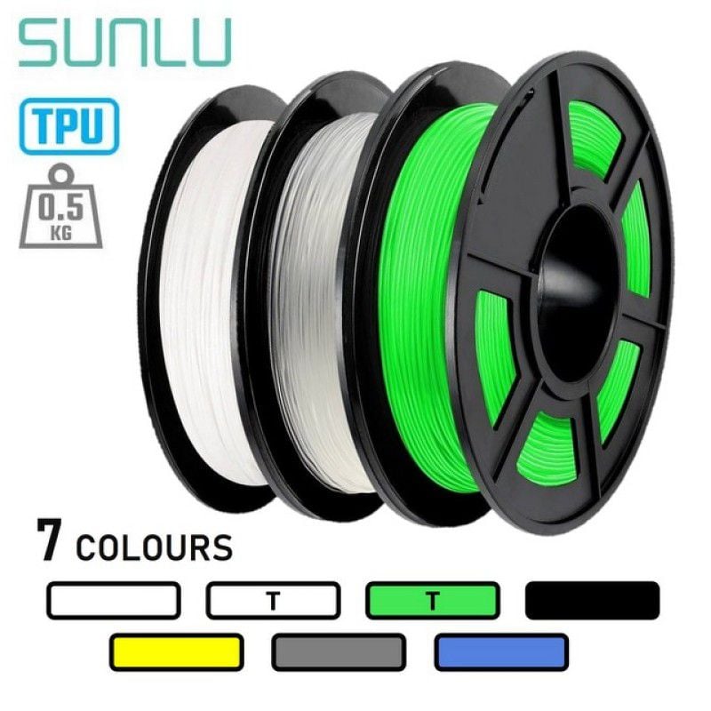 SUNLU TPU Filament 1.75 mm, Flexible TPU Filament d'imprimante 3D, Haute  Ténacité et Pliabilité, Bobine de 500g, Précision Dimensionnelle +/- 0.03  mm
