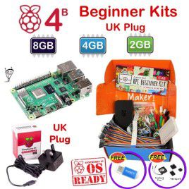 Raspberry Pi 4 Model B Beginner Kit-UK Plug