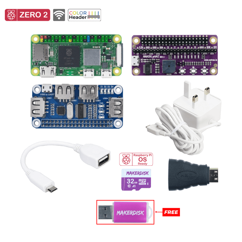  Raspberry Pi Zero 2 W (with Quad-core CPU,Bluetooth  4.2,BLE,onboard Antenna,etc.)