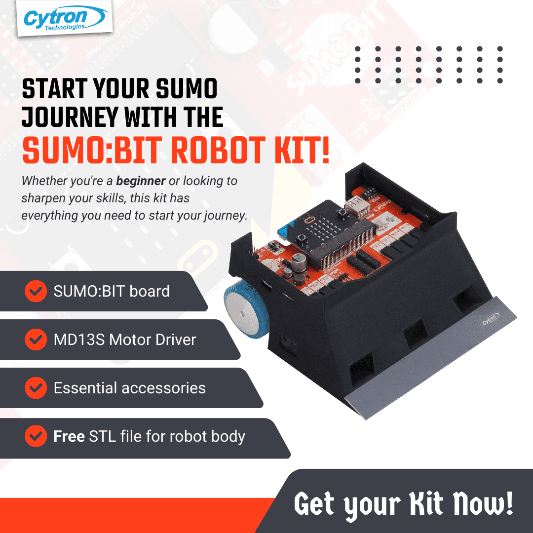 SUMO:BIT Robot Kits - 1kg Sumo Robot for micro:bit