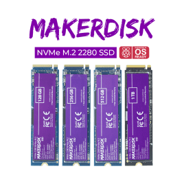 NVMe 2280 M-Key MakerDisk SSD (Raspberry Pi OS Ready)