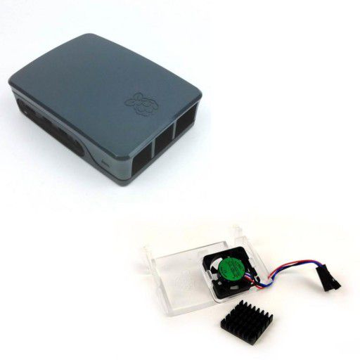 Official Raspberry Pi 4 Model B Case & Fan - Black/Grey