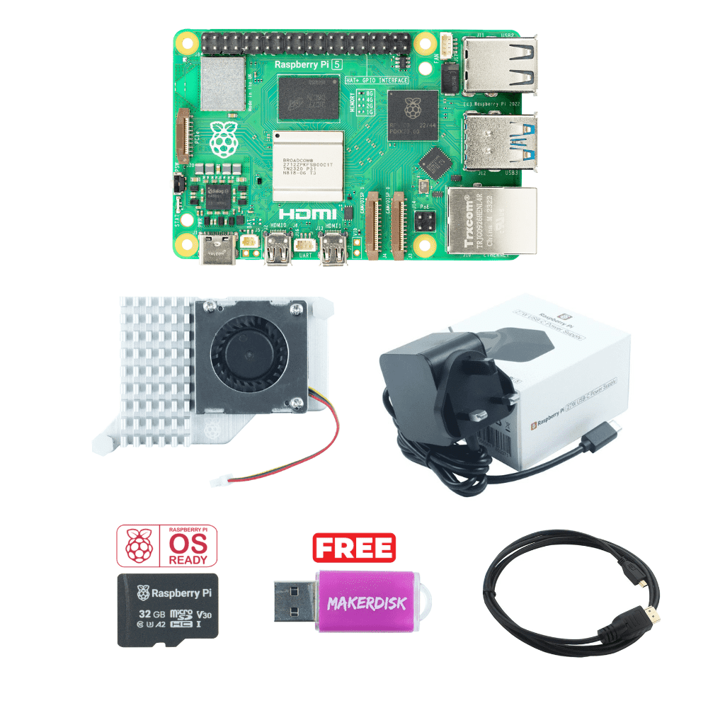 Essential Kit for Raspberry Pi 5 - UK Plug