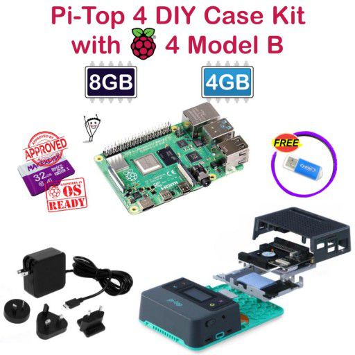 Pi-Top 4 DIY Power Armour Case and Raspberry Pi 4 Model B Kits