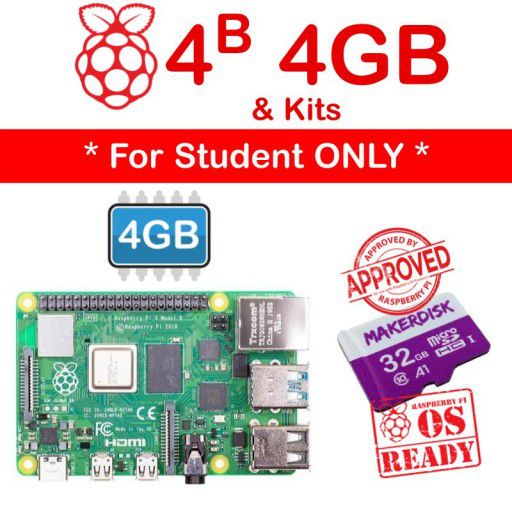 Raspberry Pi 4 Model B 4GB and Kits for Students