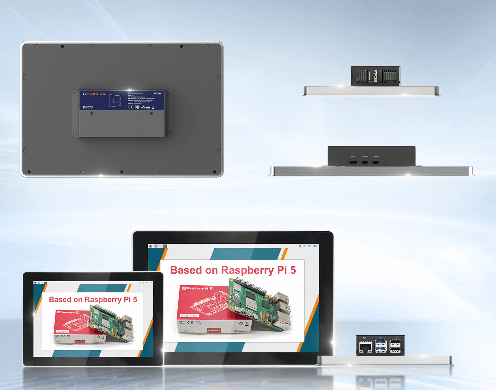 Raspberry Pi 5 Industrial Enclosure with TFT Display