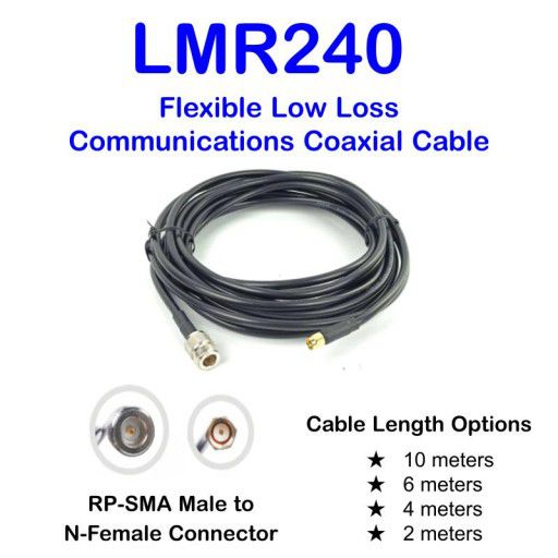 LMR240 Low Loss Coaxial Cable RP-SMA and N Female