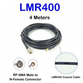 LMR400 Low Loss Coaxial Cable RP-SMA and N Female - 4 Meters