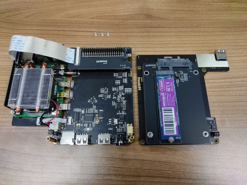 DeskPi Lite M.2 Case with M.2 SATA SSD Expansion Board for