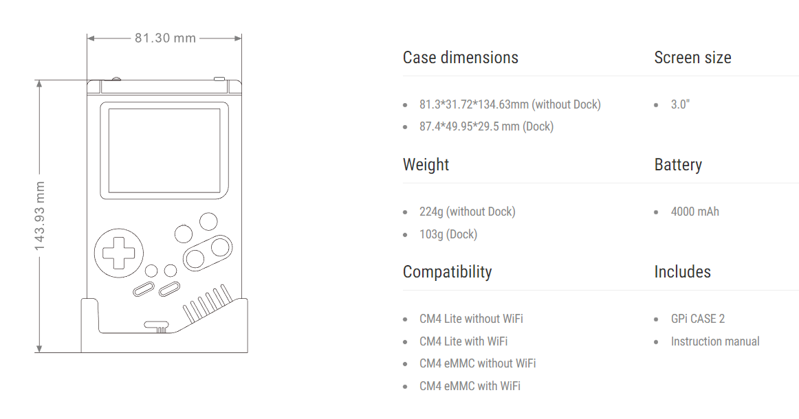 RF GPi Case 2 (GPi Case2+Dock) : Electronics 