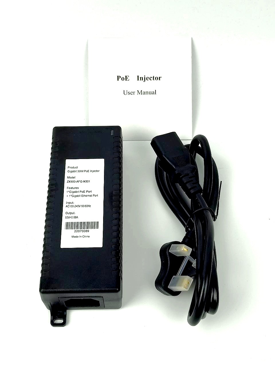 10/100/1000M Gigabit PoE Injector (Single Port, AC 30W) 