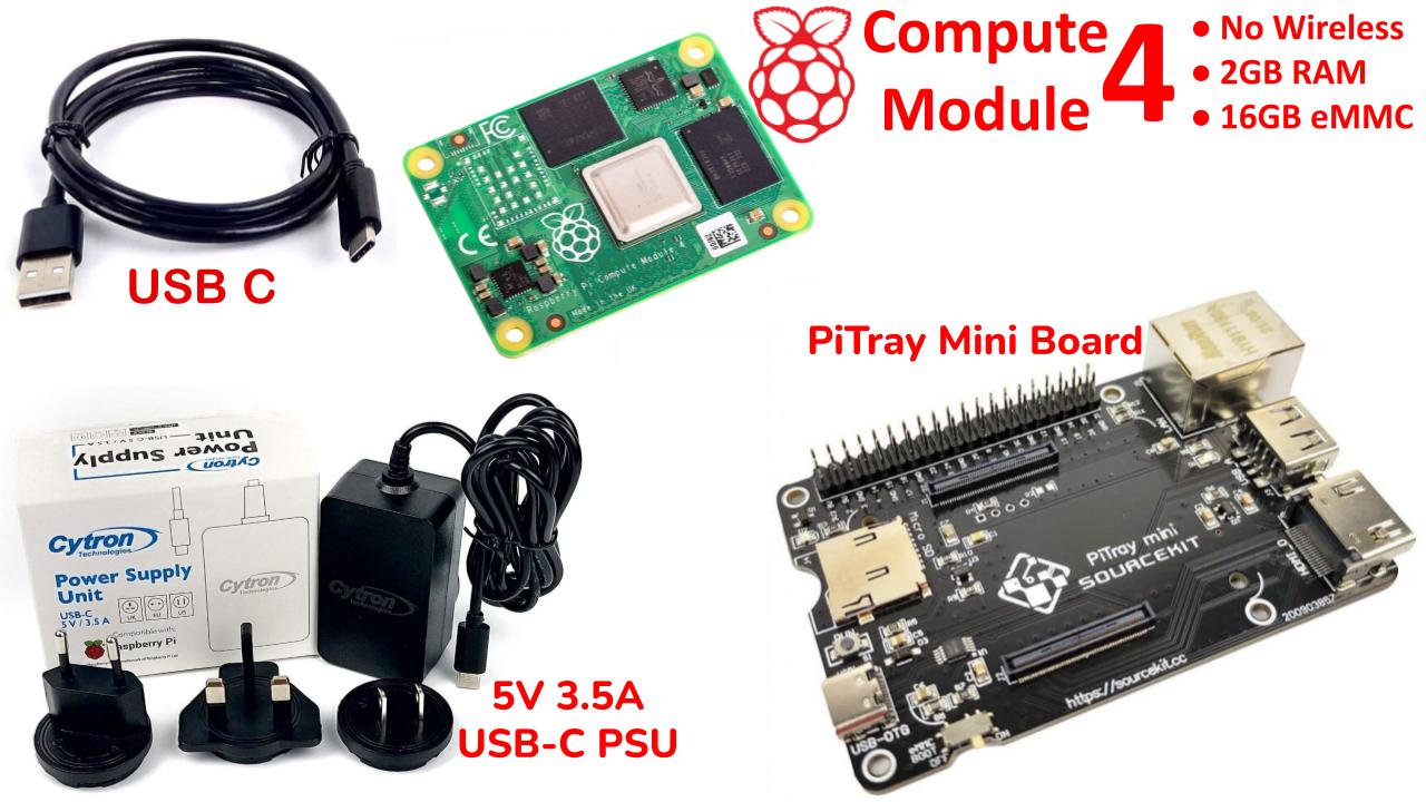 Raspberry Pi CM4 No Wireless 2GB RAM 16GB eMMC and Kits
