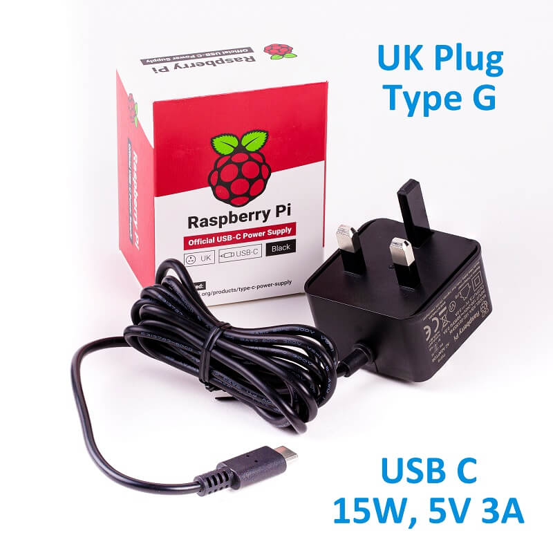 RPI4 PSU AU BLACK BULK  Raspberry Pi - Chargeur, 5 V, 3 A, USB