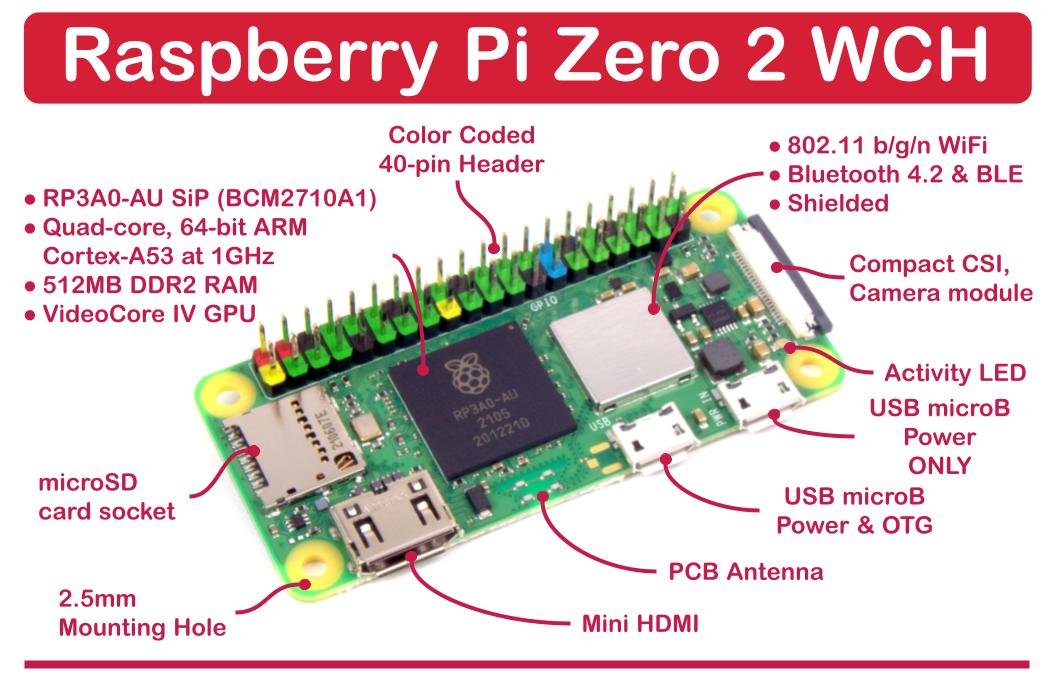Raspberry Pi Zero WH - Pre-soldered Header