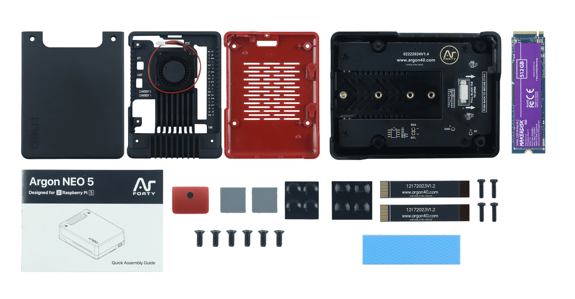 Argon neo 5 m 2 nvme pcie case for raspberry pi 5