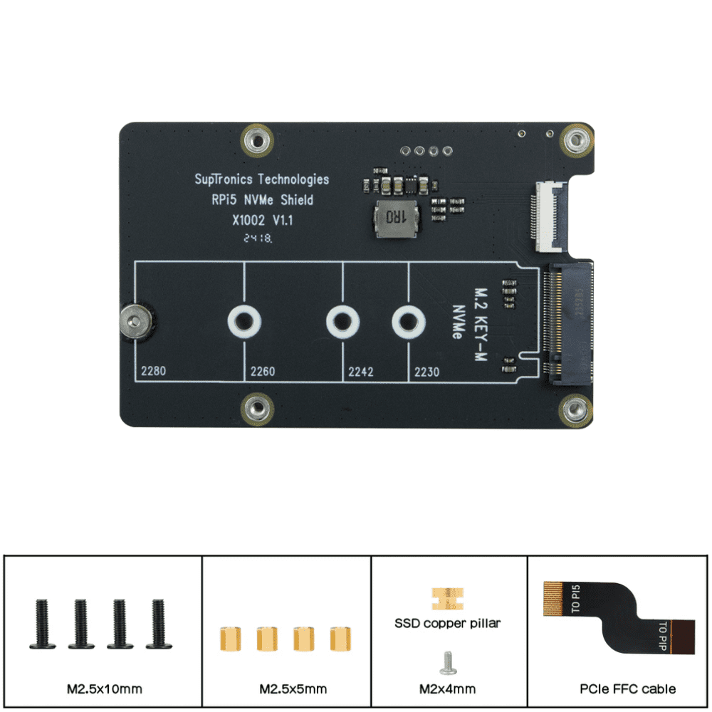 PCIe HAT/Base For Raspberry Pi 5 With MakerDisk NVMe SSD