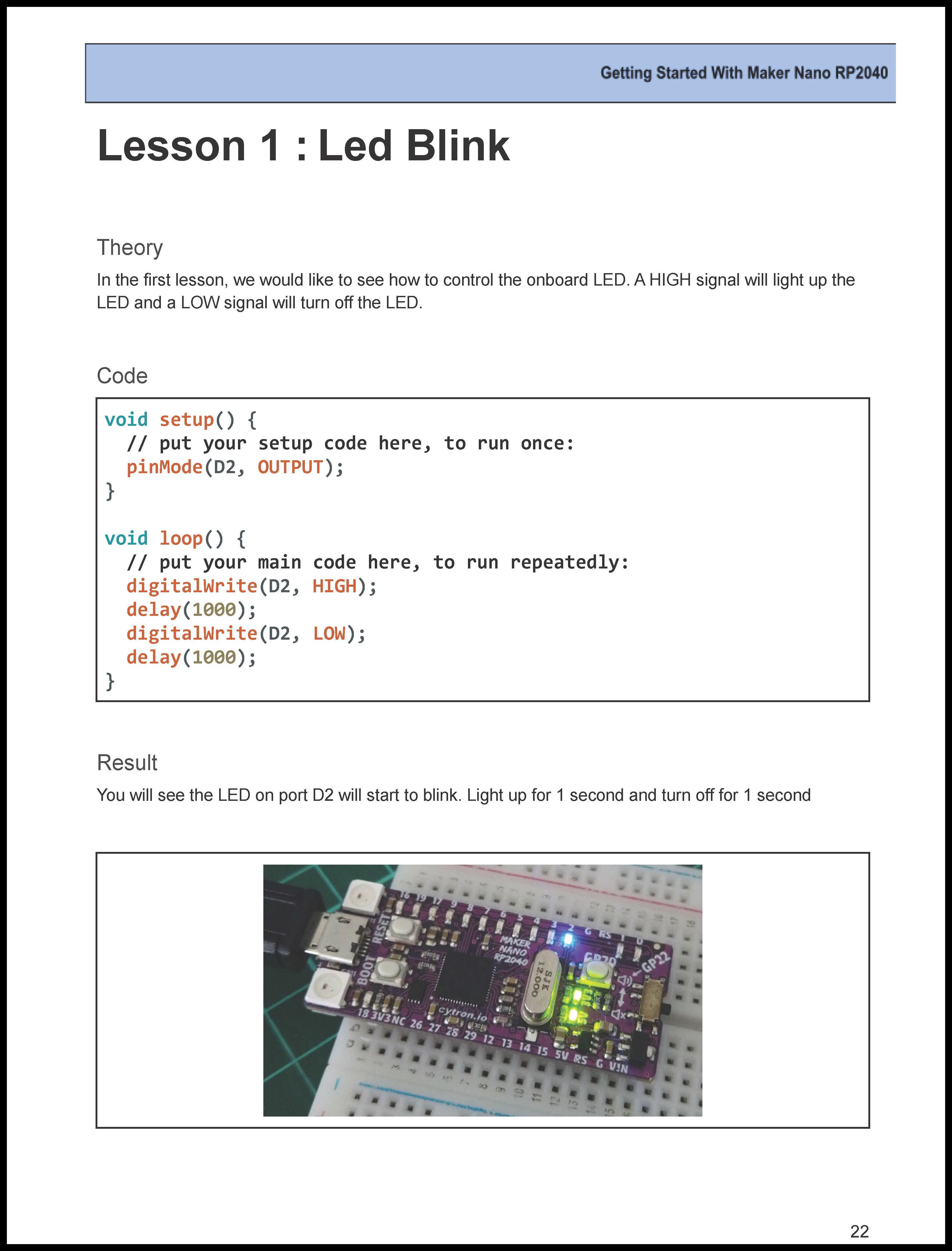 Drink water reminder with CircuitPython and Maker Nano RP2040