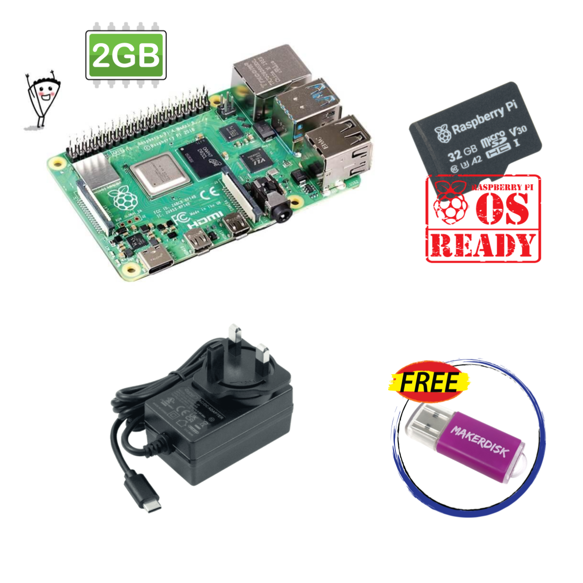 Raspberry Pi 4 Model B 2GB and Kits