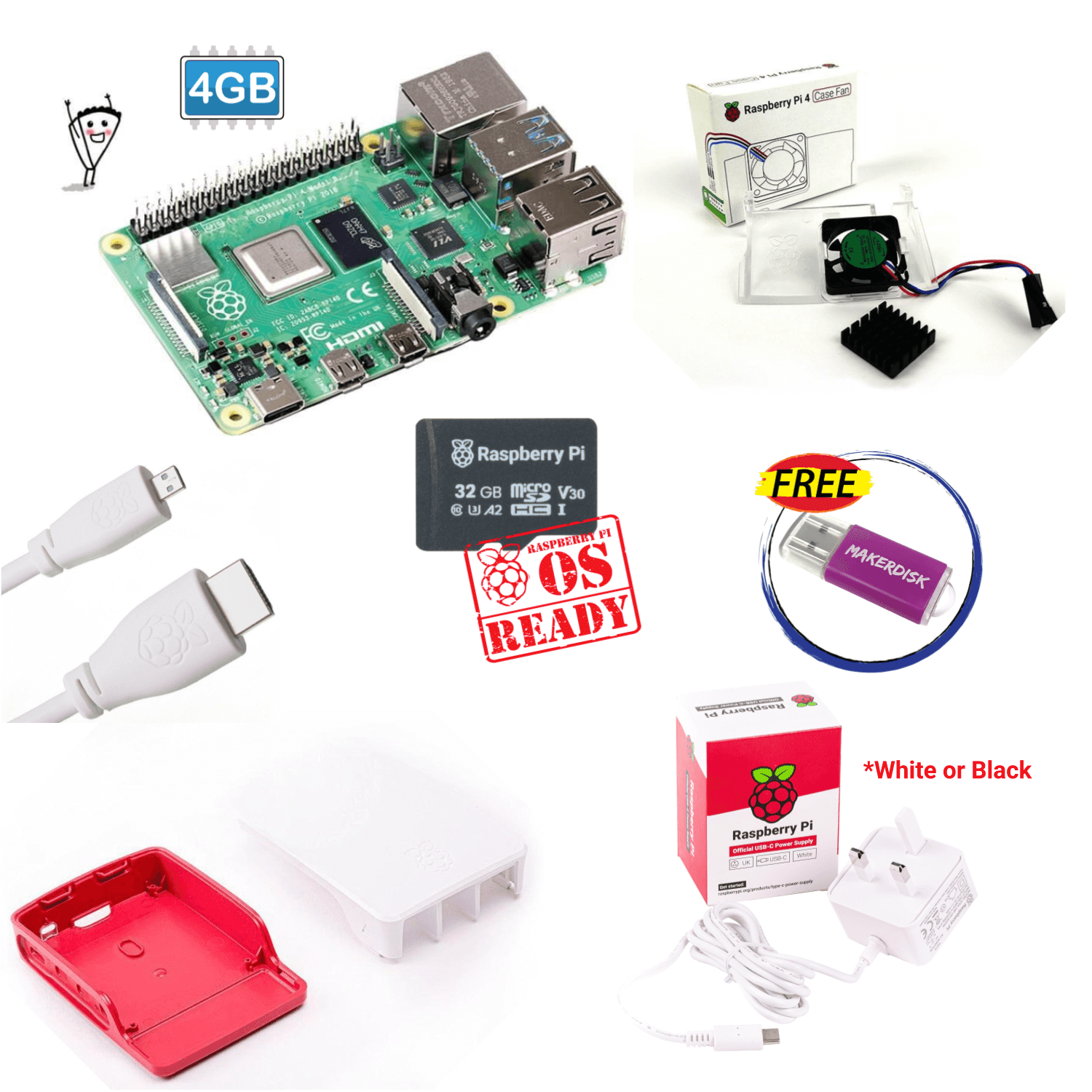 Raspberry Pi 4 Model B 4GB and Kits