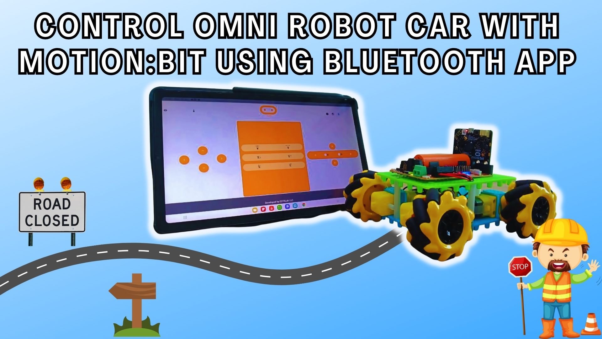 CONTROL OMNI ROBOT CAR WITH MOTION:BIT USING BLUETOOTH APP