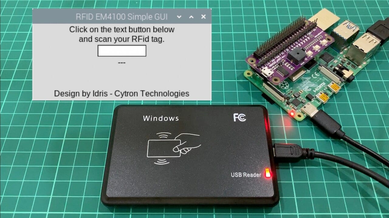 Create A Simple GUI For USB RFid Reader EM4100 Using Raspberry Pi