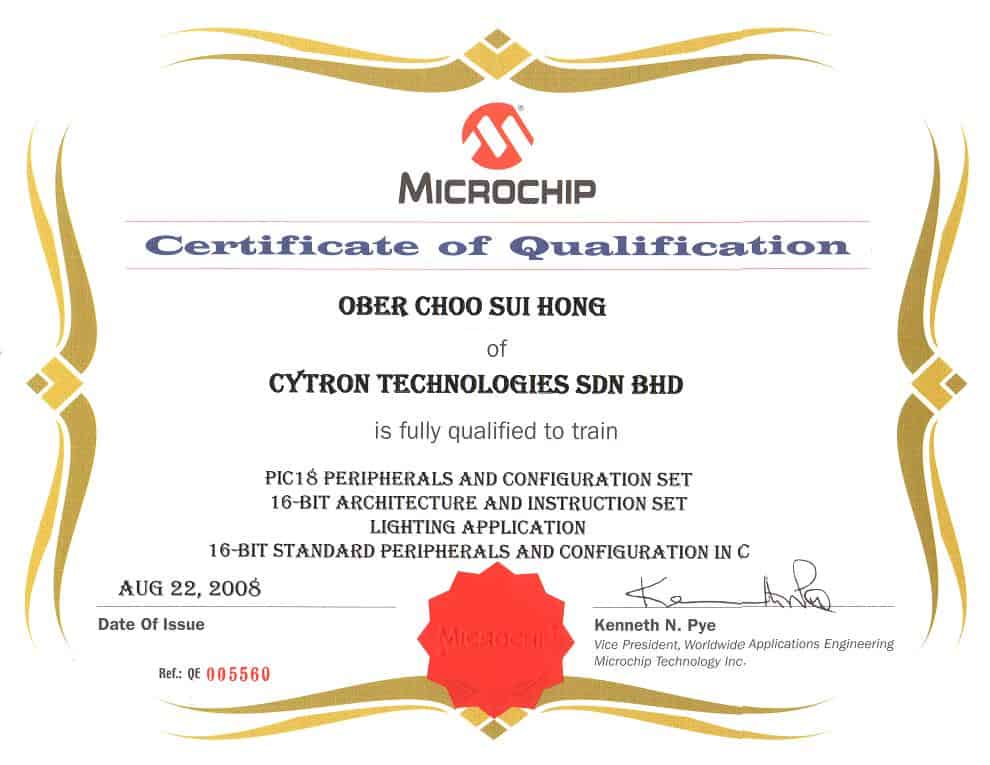 Cytron Technologies as 3rd Party Microchip Training Center