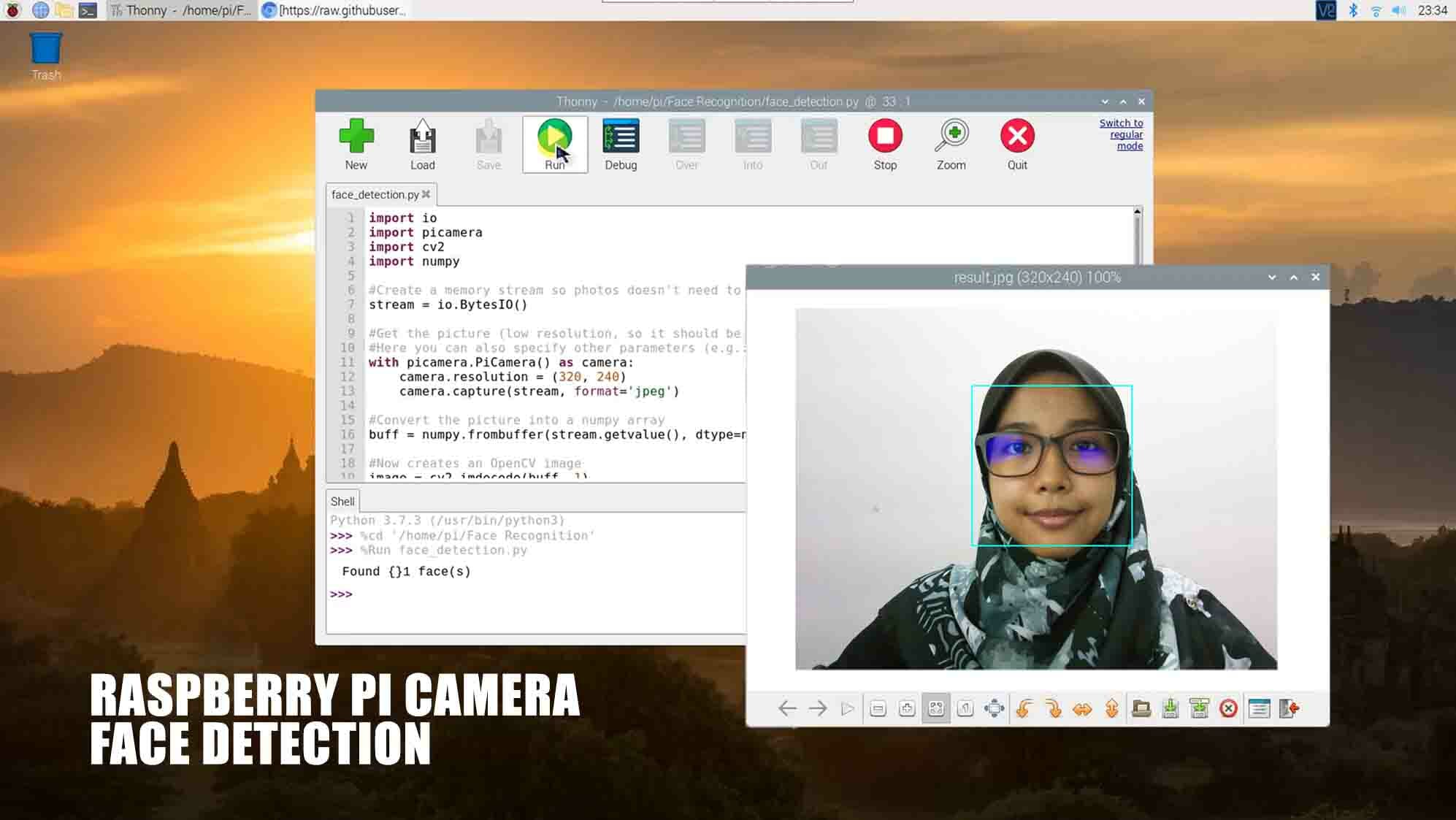 Face Detection On Pi Camera Image Using Opencv Python3 On Raspberry Pi 