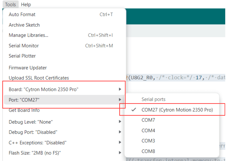 Setting up the MOTION 2350 Pro using Arduino IDE