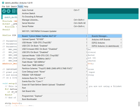 Getting started with Maker Feather AIoT S3 (Arduino IDE)