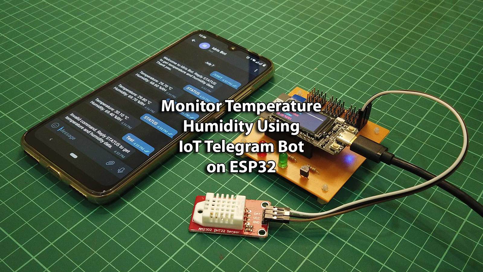 Monitor Temperature Humidity Using IoT Telegram Bot on ESP32