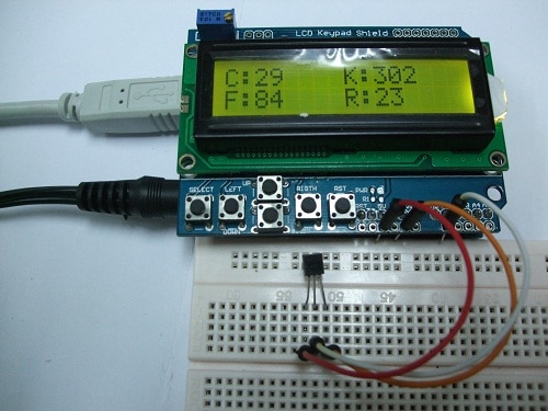 PROJECT 6 - TEMPERATURE SENSOR TO LCD DISPLAY