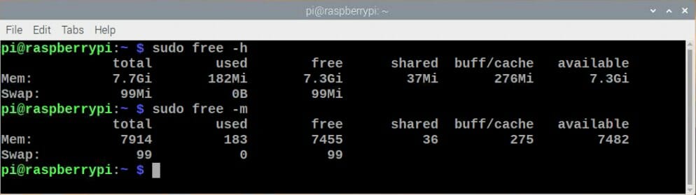 Raspbian Terminal Free Cmd