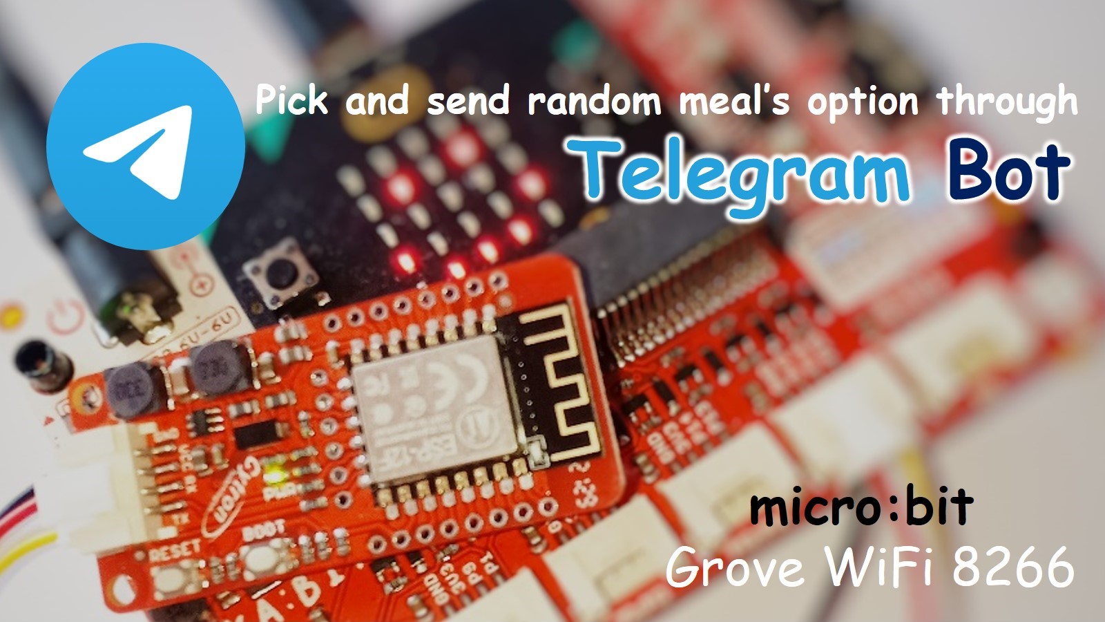 Send Meal Selection and Locations through Telegram Bot Using ESP8266 Grove WiFi Module on micro:bit